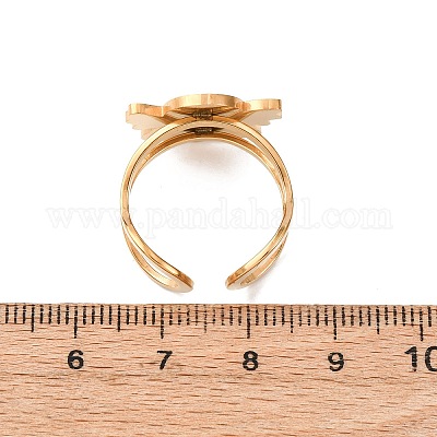 Кольца-манжеты из нержавеющей стали 304 с эмалью для женщин RJEW-Z116-01G-06-1