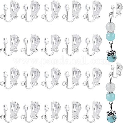 Латунные серьги с клипсами KK-PH0026-19S-1