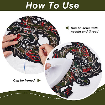 Аппликации с вышивкой из полиэстера и хлопка PATC-WH0012-16-1