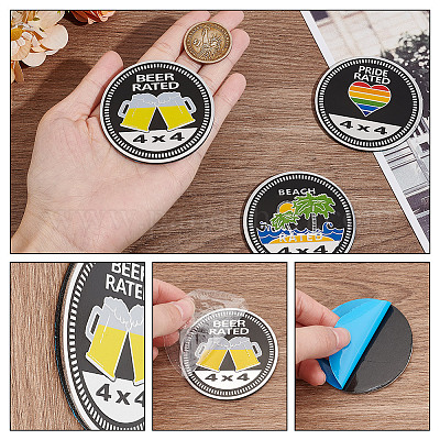 3 шт. 3 стиля круглые алюминиевые декоративные наклейки для автомобиля DIY-UN0005-42-1