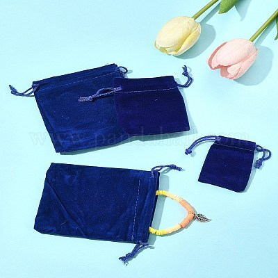 18 шт. 3-х видов прямоугольных бархатных мешочков с завязками TP-FS0001-04B-1