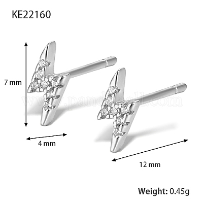 Серьги-гвоздики из стерлингового серебра с микропаве и цирконием ES4538-2-1