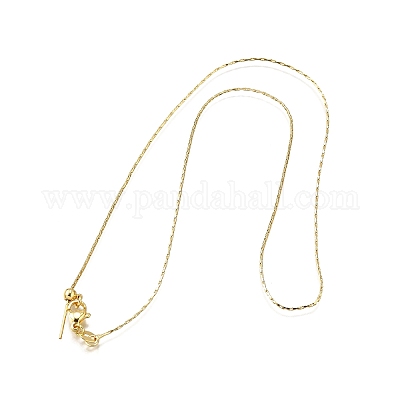 1 мм латунная цепочка «бостон» регулируемые слайдеры ожерелья NJEW-M108-31G-1