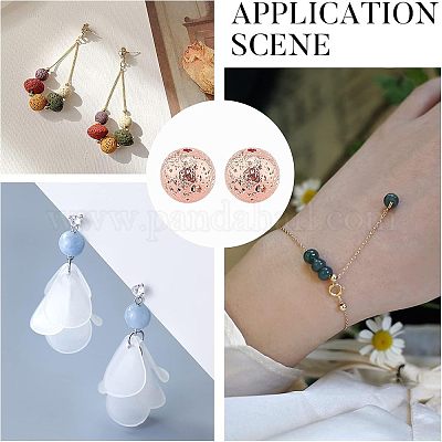 Гальванические бусины из натуральной лавы G-NB0001-94B-1