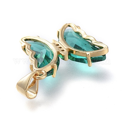 Латунные микропаве прозрачные подвески с фианитом ZIRC-P079-D01-12-1