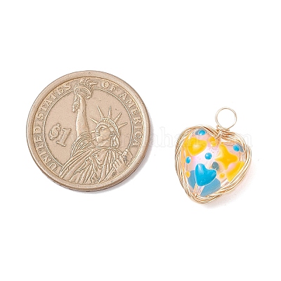 Подвески из стеклянной эмали ручной работы PALLOY-JF04261-01-1