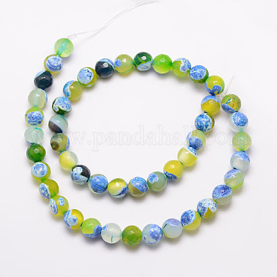 Бусы из натурального огненного агата с потрескиванием G-K166-06F-10mm-08-1