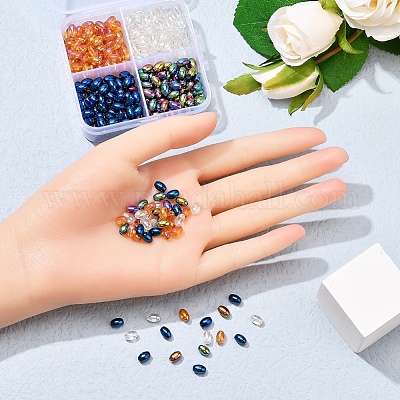 8 нить 4 цвета гальванических стеклянных бусин EGLA-YW0001-37-1