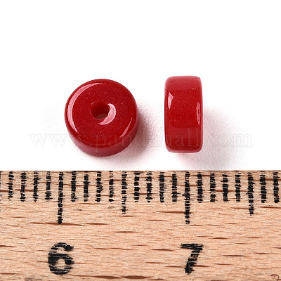 Непрозрачные однотонные стеклянные бусины GLAA-N007-6x3mm-A08-1
