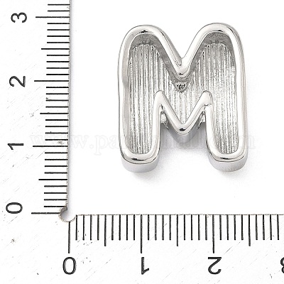 Латунные бусины с инициалами&nbsp;KK-B167-27P-01M-1