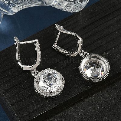 925 стерлингового серебра микро проложить кубического циркония серьги обруча EJEW-B147-01A-01-1