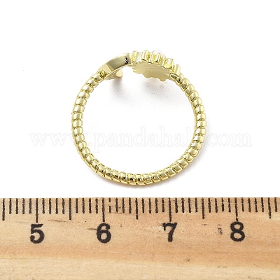 Открытые манжеты из латуни с микропаве и прозрачным цирконием для женщин&nbsp;LS-RJEW-S402-03G-1