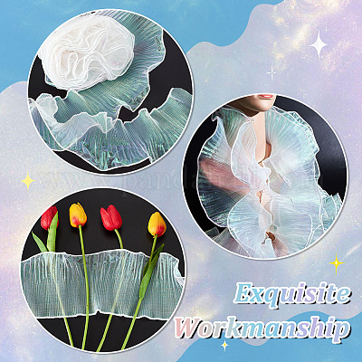 10 ярд плиссированной кружевной отделки из полиэстера OCOR-GA0001-72A-1