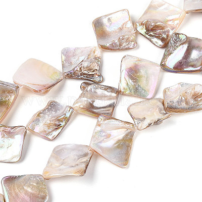 Нити бусин из натуральных пресноводных раковин цвета ab BSHE-T014-38-1