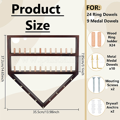 Деревянные органайзеры-подставки для колец RDIS-WH0016-14-1