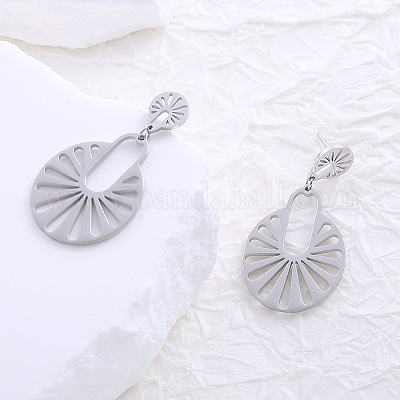 Овальные серьги-гвоздики из нержавеющей стали ZW6433-1