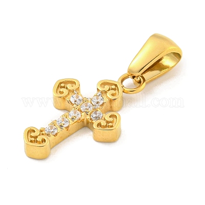 Подвески из нержавеющей стали 304 с ионным покрытием (IP) и кубическим цирконием STAS-C102-04G-G-1