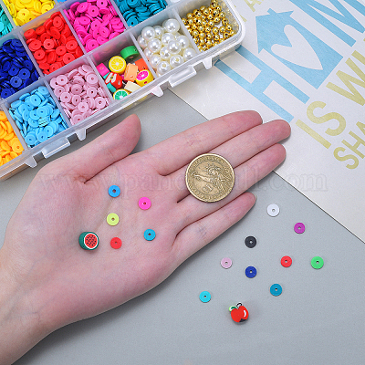 Плоские круглые бусины из глины ручной работы полимерные CLAY-CJ0001-20-1