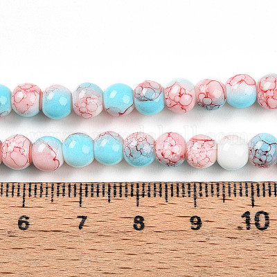 Выпечка окрашенные стеклянные бусины пряди X1-DGLA-N003-6mm-C03-1