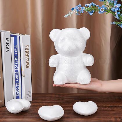 ジュエリーメイキング用発泡スチロールをモデリングするgorgecraft Diyデコレーションクラフト クマとハート ホワイト 7個 セットを購入 Pandahall Selected