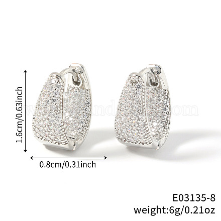 U-образные серьги-кольца из латуни с кубическим цирконием YK3626-3-1