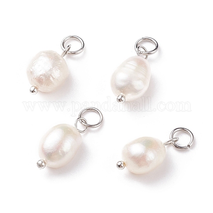 Amuletos de perlas de agua dulce cultivadas naturales de grado b PALLOY-JF01497-02-1