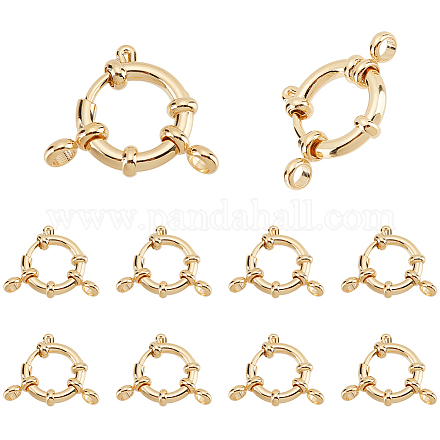 PH PandaHall 10pcs 24K Gold Plated Spring Ring Clasps STAS-PH0005-15-1