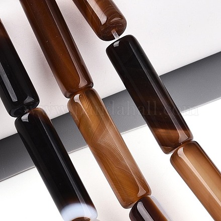 Окрашенные натуральные полосатые агатовые бусы G-T144-30A-03-1