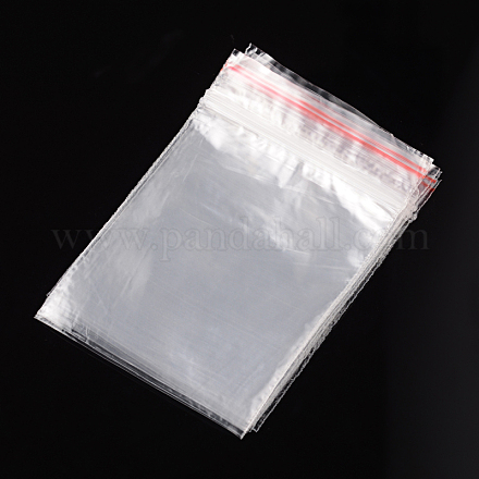 プラスチックジップロックバッグ  再封可能な包装袋  トップシール  長方形  透明  10x7cm  片側の厚さ：0.9ミル（0.023mm） X-OPP07-1