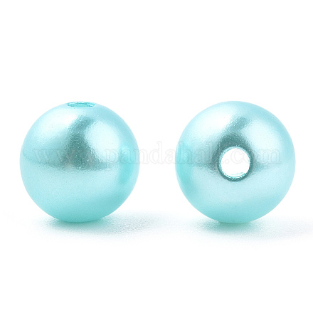 Perline di perle imitazione plastica abs verniciate a spruzzo OACR-T015-05C-08-1
