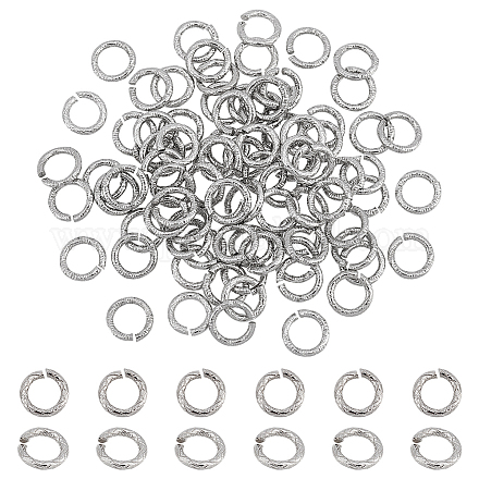 Unicraftale circa 100 pz 16 anelli di salto testurizzati calibro 304 anelli di salto in acciaio inossidabile anelli di salto aperti in metallo connettore aperto in metallo testurizzato anelli per bracciale senza collo creazione di gioielli diametro interno 4.5mm STAS-UN0041-17-1