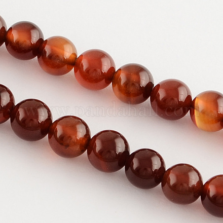 Natural Agate Round Bead Strands G-R197-6mm-1