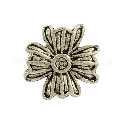 Tibetan Style Alloy Flower Buttons TIBE-2736-AS-NR-1