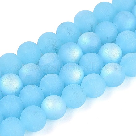 Нити стеклянных бусин с имитацией матового нефрита LS-GLAA-T032-J10mm-MBB04-1
