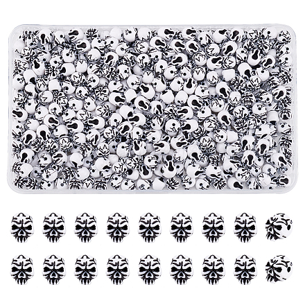 Arricraft 400 pcs perles de crâne en acrylique SACR-AR0001-08-1