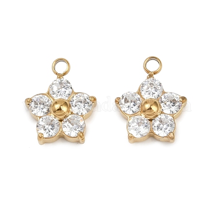 Подвески из нержавеющей стали 304 с микропаве из кубического циркония STAS-B088-01G-02-1