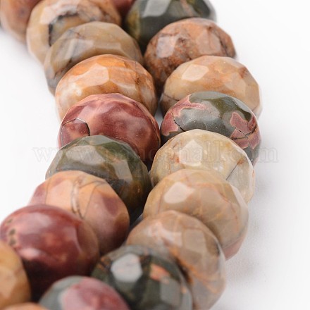 Fili di perline di picasso pietra naturale / picasso G-J375-08-6x10mm-1