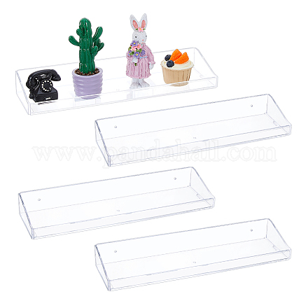 Прямоугольные прозрачные пластиковые настенные держатели для вешалок с перегородкой ODIS-WH0001-84-1