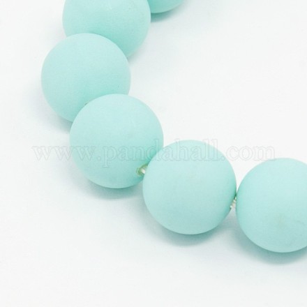 Round Shell Pearl Frosted Beads Strands BSHE-I002-6mm-05-1