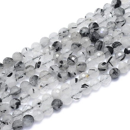Chapelets de perles en quartz rutile noir naturel G-K310-A06-6mm-1