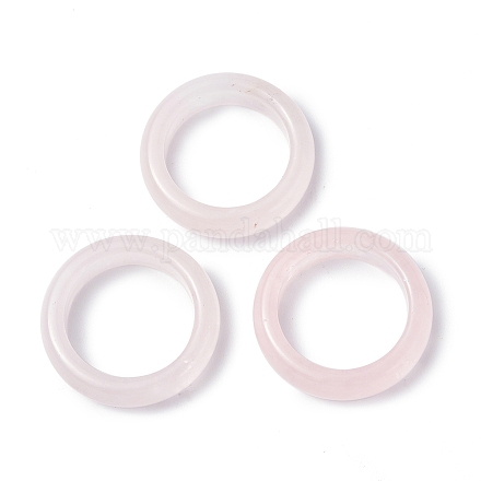 Anello a fascia liscia in quarzo rosa naturale RJEW-P044-01A-03-1