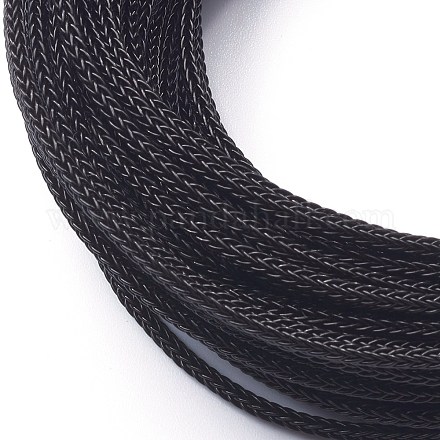 編組鋼線ロープコード  ブラック  2x2mm  10 m /ロール TWIR-Z001-09-1