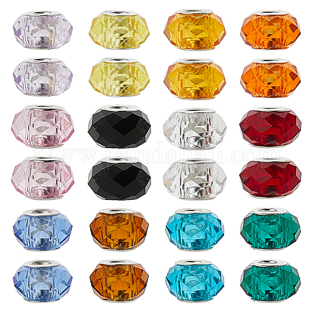 72шт 12 цвета стеклянные европейские бусины ручной работы GLAA-DC0001-55-1