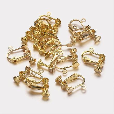 Brass Clip-on Earring Findings KK-E492-G-1