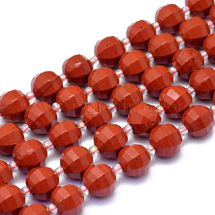 Los abalorios rojos jaspe hebras naturales G-K306-A25-10mm-1