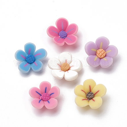 Ручной полимерные глины цветок бусины CLAY-S089-01-1
