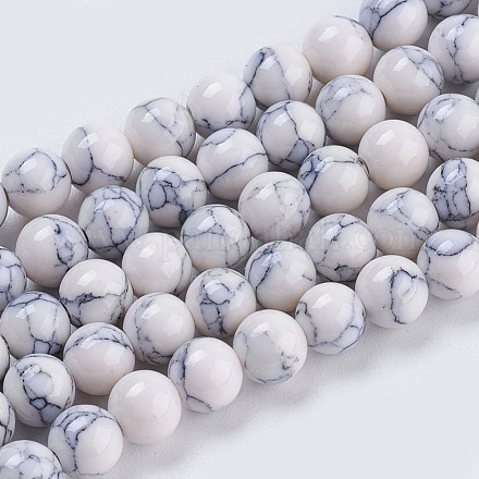 Chapelets de perles en turquoise synthétique TURQ-H038-6mm-XXS01-1