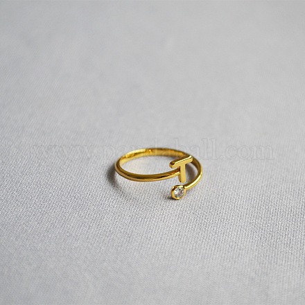 Латунные кольца-манжеты с микропаве и прозрачным цирконием для женщин WG54647-19-1