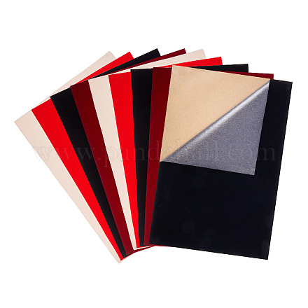 BENECREAT 20PCS 4 Colors Velvet Fabric Sticky Back Sheets A4 Self Adhesive Velvet Sheets TOOL-BC0008-25-1