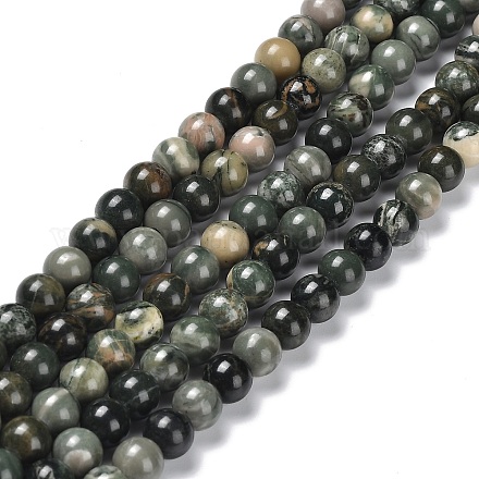 Chapelets de perles en pierre en bois naturel G-P497-02A-01-1